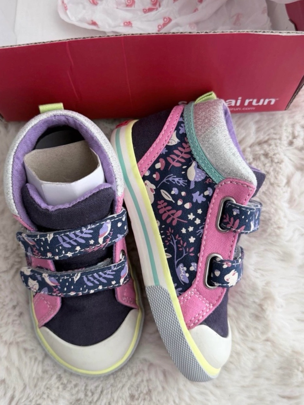 New See Kai Run Retired Kya Woodland Print Sneakers Size 8c